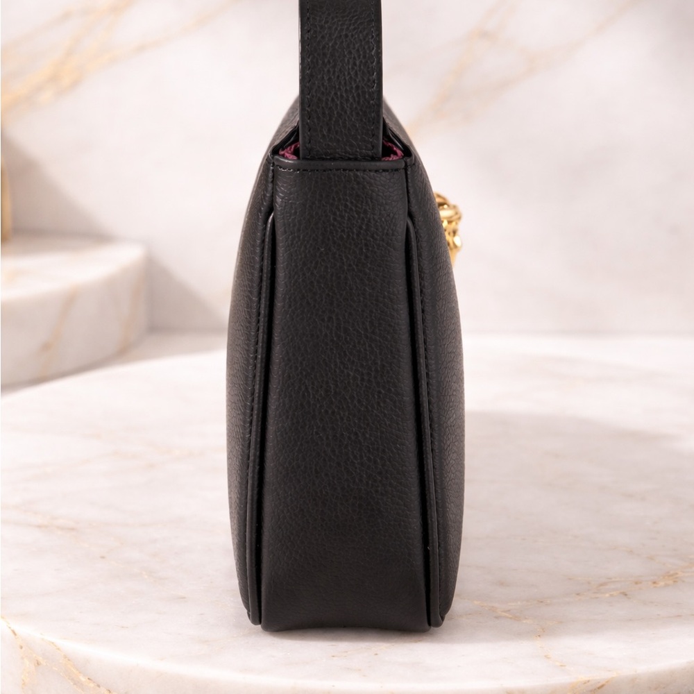 Versace Grained Calfskin Leather Shoulder Bag with Gold Medusa - Picture 10 of 17